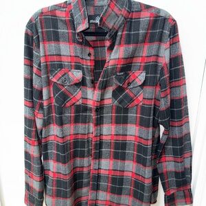 Plaid Flannel Shirt - Red and Gray